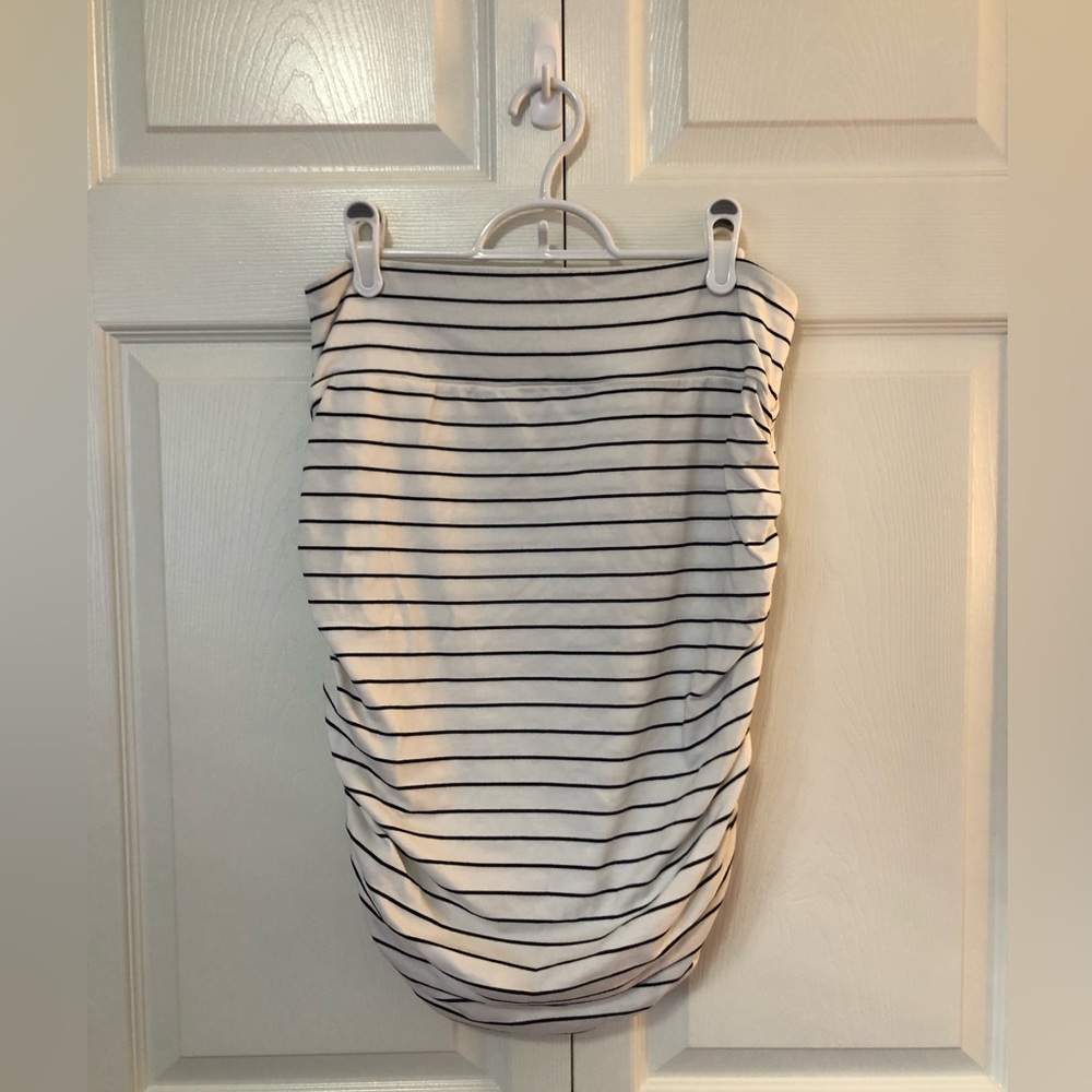 Striped White and Black Tube Skirt